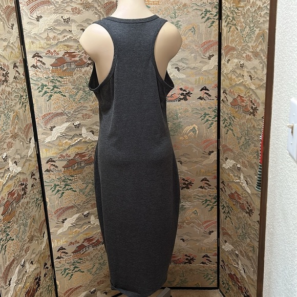 LA CLEF 2X tank dress soft 95% cotton 5%spandex grey scoop neck made in USA - Picture 3 of 15
